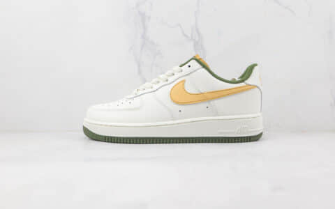 耐克Nike Air Force 1’07 Low纯原版本低帮空军一号白绿黄板鞋内置气垫 货号：LS9042-108