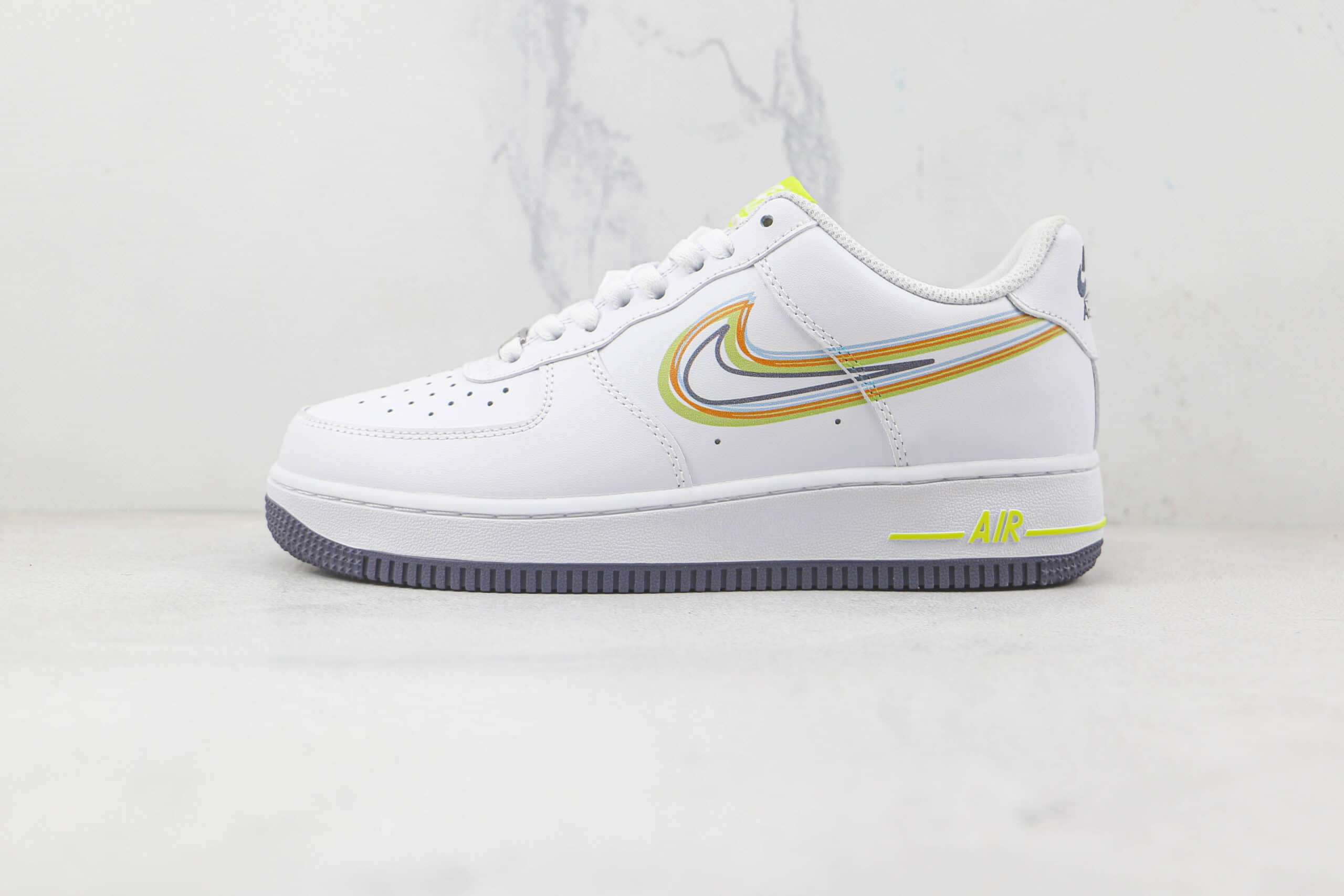 耐克Nike Air Force 1’07 Low纯原版本低帮空军一号多彩勾板鞋内置气垫 货号：BS8871-901