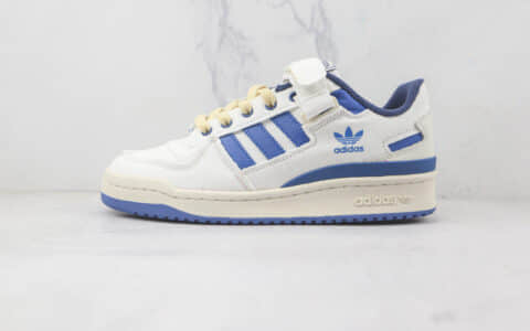 阿迪达斯Adidas originals Forum 84 low纯原版本白蓝色魔术贴低帮Forum84板鞋原楦头纸板打造 货号：HR0458