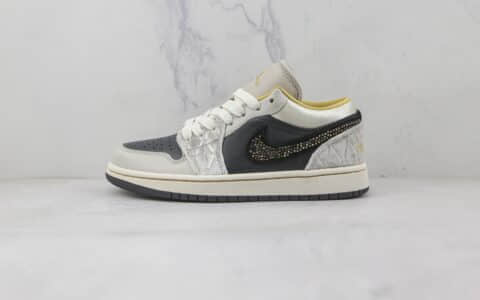 乔丹Air Jordan1 Low纯原版本低帮AJ1白黑金丝绸板鞋原档案数据开发 货号：DV1762-001