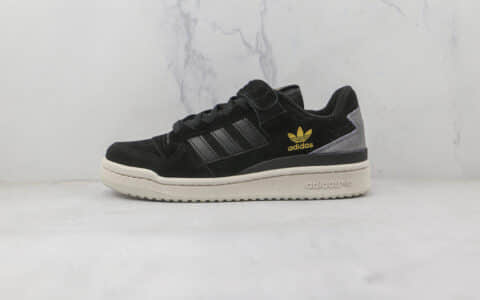 阿迪达斯Adidas originals Forum 84 low纯原版本魔术贴黑金色Forum84复古板鞋原盒原标 货号：Q46366