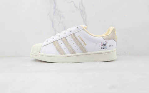 阿迪达斯Adidas Originals SUPERSTAR迪士尼乐园联名款纯原版本史迪奇配色板鞋原盒原标 货号：HQ6356