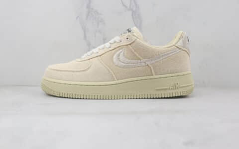 耐克Nike Air Force 1’07 Low纯原版本低帮空军一号斯图西联名款米色板鞋内置气垫 货号：CZ9084-200