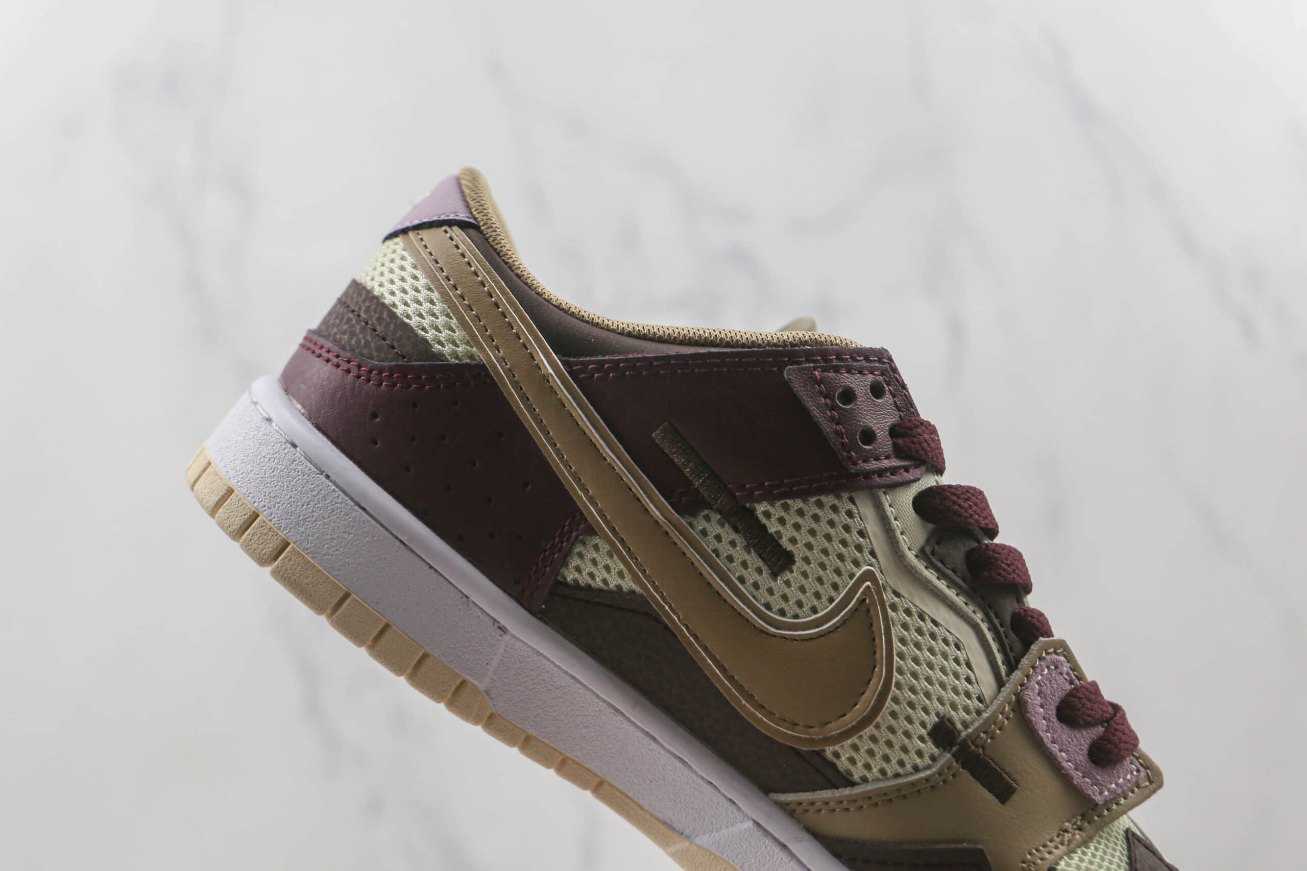耐克Nike Dunk Scrap纯原版本低帮DUNK浅石灰缝合怪板鞋原楦头纸板打造 货号：DH7450-100