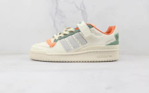 阿迪达斯Adidas originals Forum 84 low纯原版本魔术贴米白绿橙色Forum84复古板鞋原盒原标 货号：GY4125