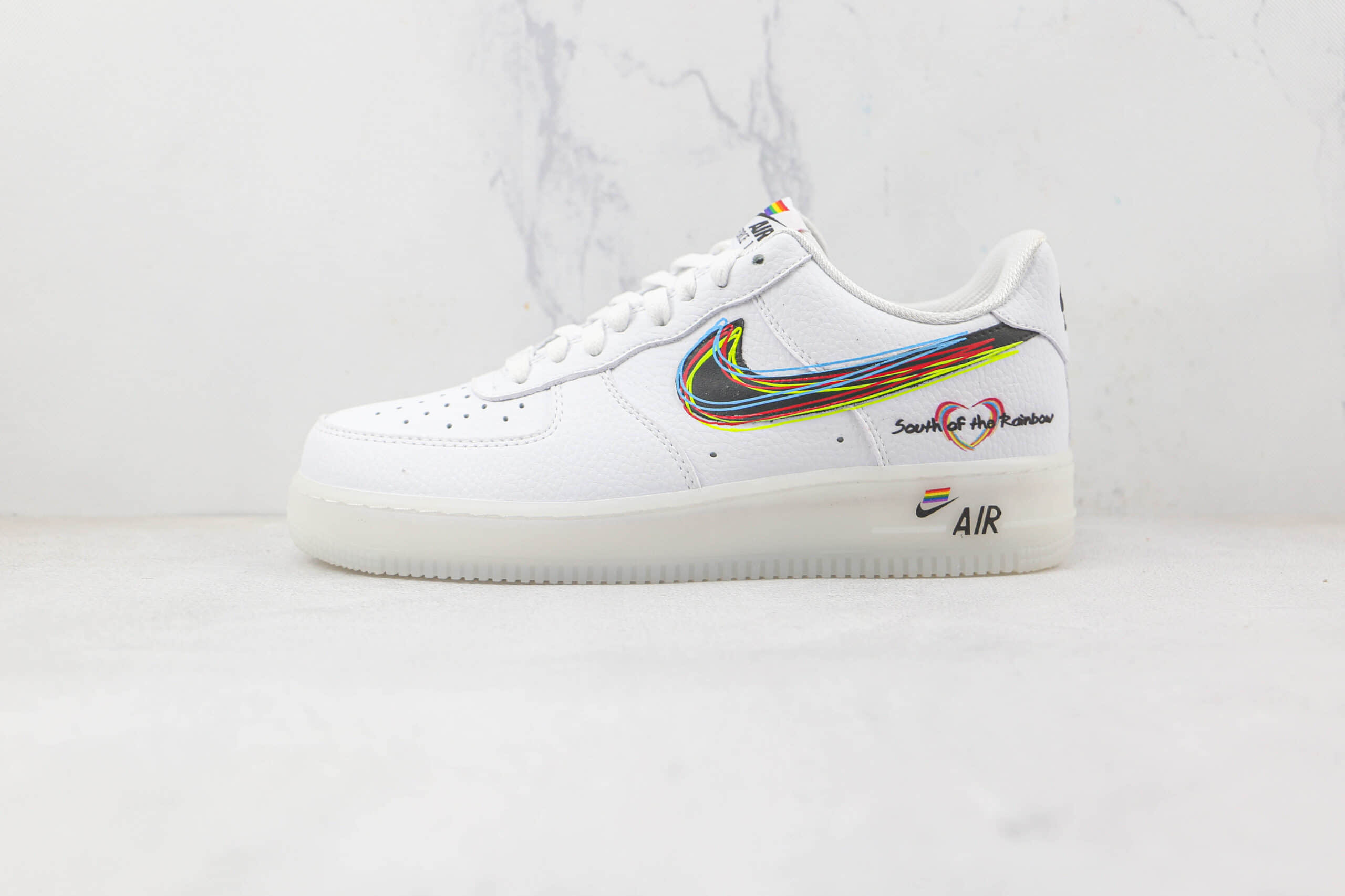 耐克Nike Air Force 1’07 Low纯原版本低帮空军一号彩虹配色板鞋原档案数据开发 货号：CV0258-001