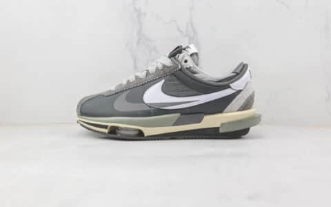 耐克Nike Zoom Cortez x Sacai联名款纯原版本阿甘慢跑鞋原楦头纸板打造 货号：DQ0581-001