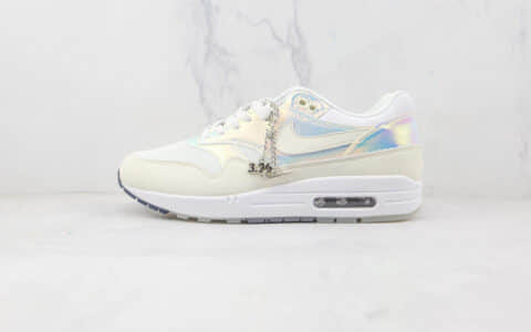 耐克Nike Air Max 1 Obsidian纯原版本荧光亮片白灰彩虹渐变复古气垫鞋原盒原标 货号：DQ9326-100