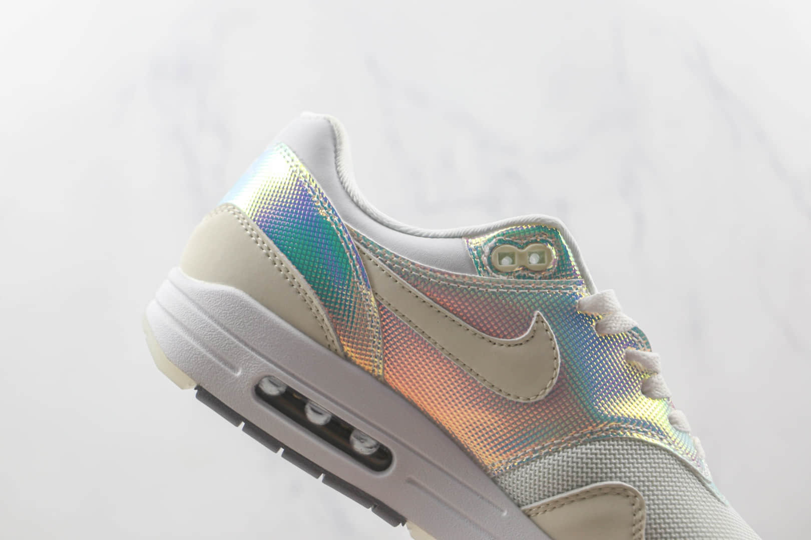 耐克Nike Air Max 1 Obsidian纯原版本荧光亮片白灰彩虹渐变复古气垫鞋原盒原标 货号：DQ9326-100