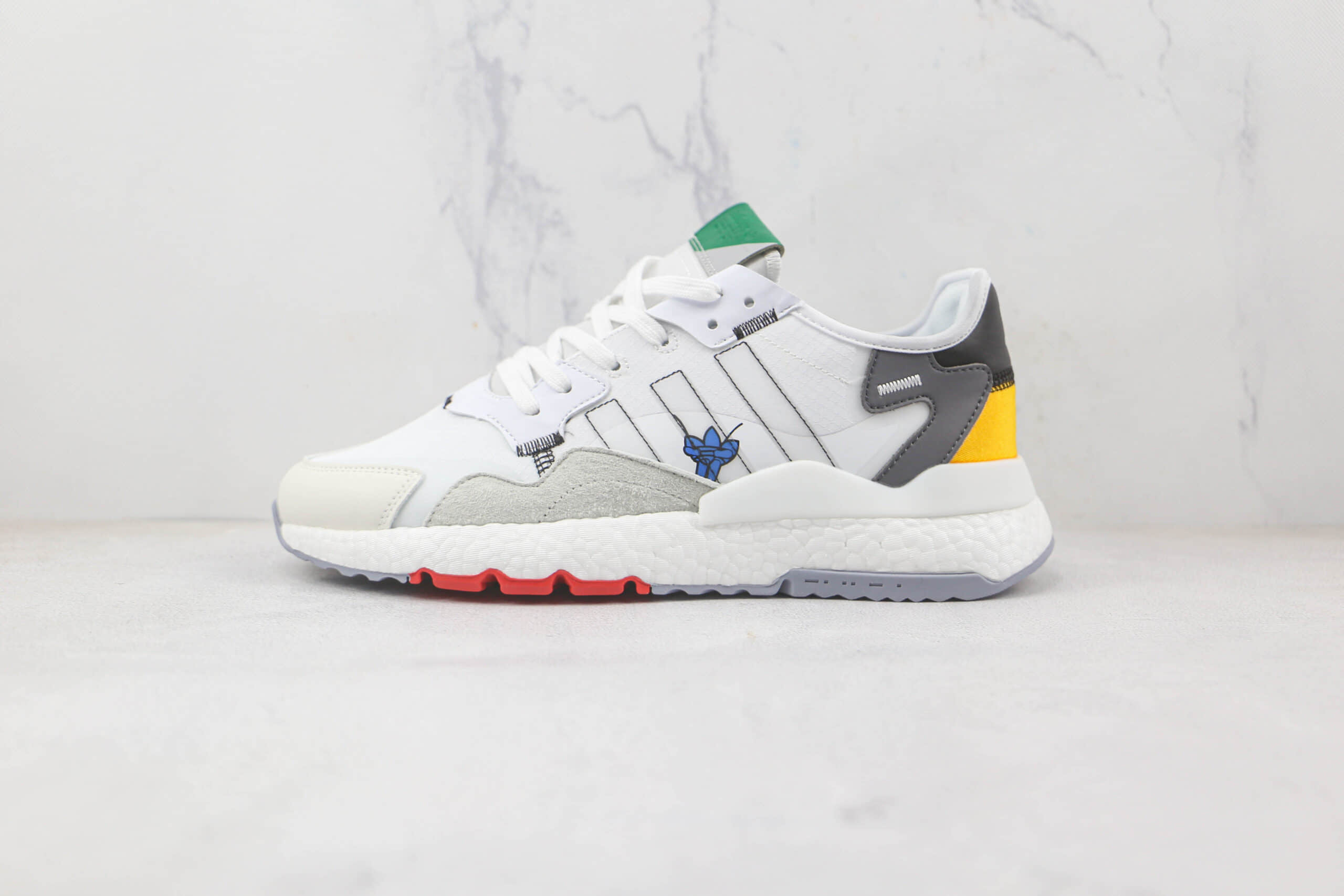 阿迪达斯Adidas Nite Jogger 2021 Boost纯原版本夜行者一代白色爆米花跑鞋原档案数据开发 货号：HP9113