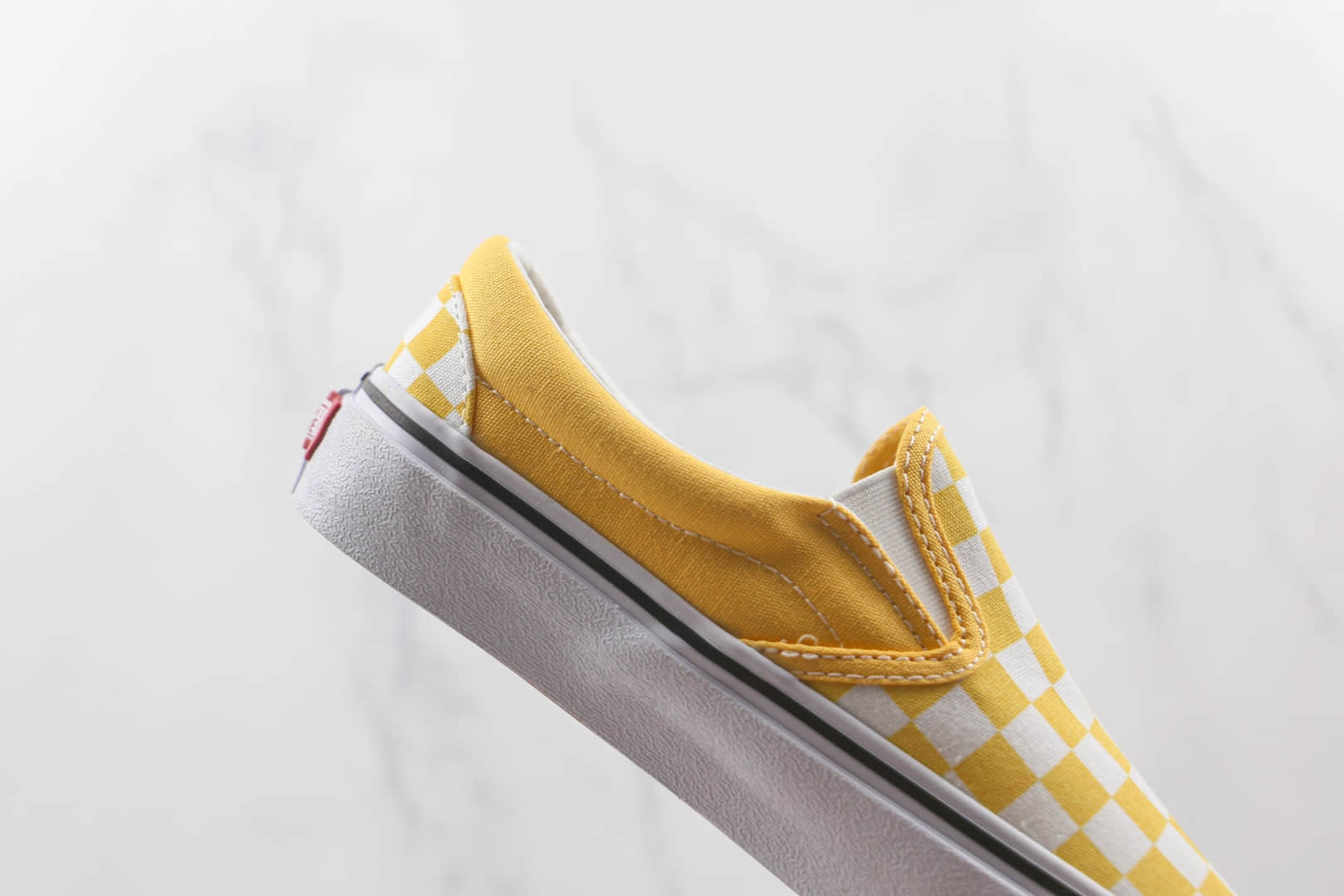 万斯Vans OG Vault Slip-On公司级版本棋盘格帆布鞋板鞋白黄色工艺硫化一比一