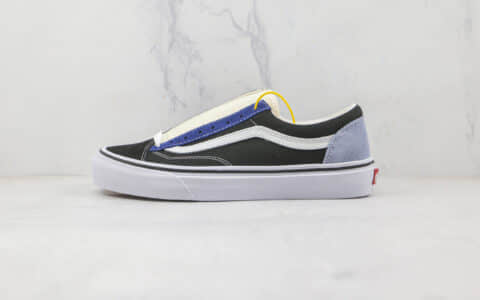 万斯Vans Style 36 Colr Block公司级版本低帮蓝黑灰拼色硫化帆布鞋原楦头纸板打造 货号：VN0A54F6B93