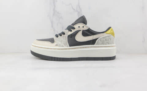 乔丹Air Jordan 1 Elevate Low SE纯原版本低帮AJ1厚底黑灰金色板鞋原档案数据开发 货号：DV1494-001