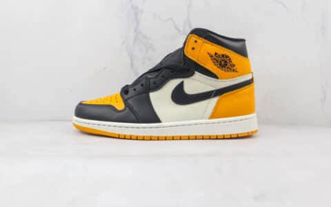 乔丹Air Jordan 1 High OG Yellow Toe纯原版本高帮AJ1黑黄脚趾篮球鞋原档案数据开发 货号：555088-711