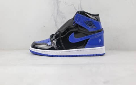 乔丹Air Jordan 1 high纯原版本高帮AJ1漆皮黑蓝脚趾小闪电篮球鞋原鞋开模 货号：555088-041