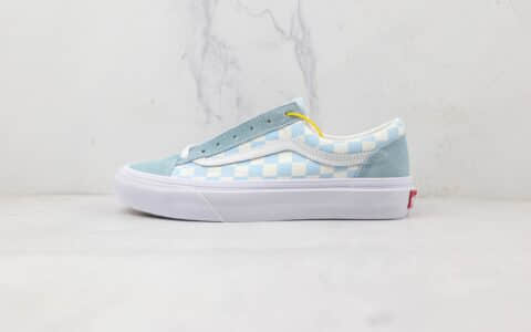 万斯Vans Style 36公司级版本低帮奶蓝棋盘格帆布鞋原盒原标原档案数据开发