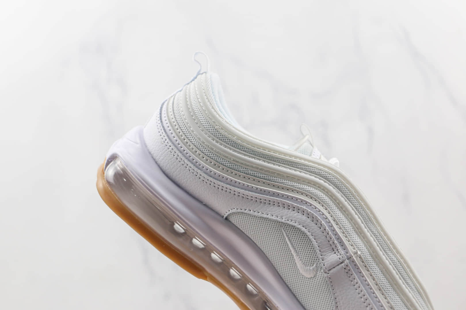 耐克NIKE Air Max 97纯原版本白生胶底Max97气垫鞋原楦头纸板打造 货号：DJ2740-100