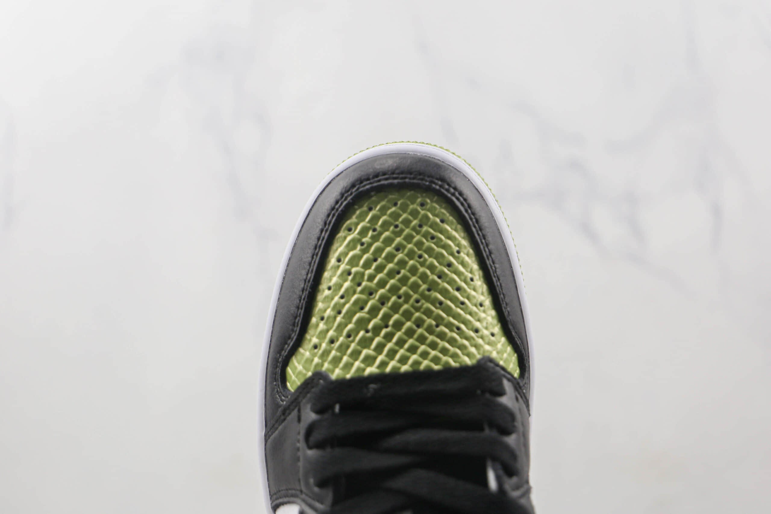 乔丹Air Jordan 1 Low Vivid Green Snakeskin纯原版本蛇纹黑绿脚趾低帮AJ1板鞋原鞋开模 货号：DX4446-301