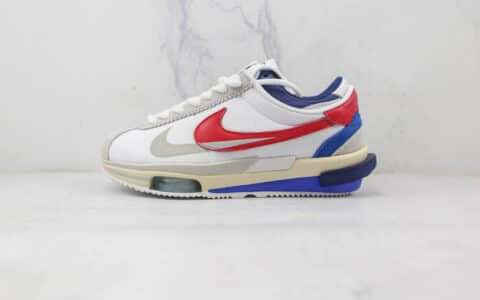 耐克Nike Air Zoom Cortez SP 4.0 Grey White x Sacai联名款纯原版本厚底阿甘白红双勾老爹鞋原盒原标 货号：DQ0581-100