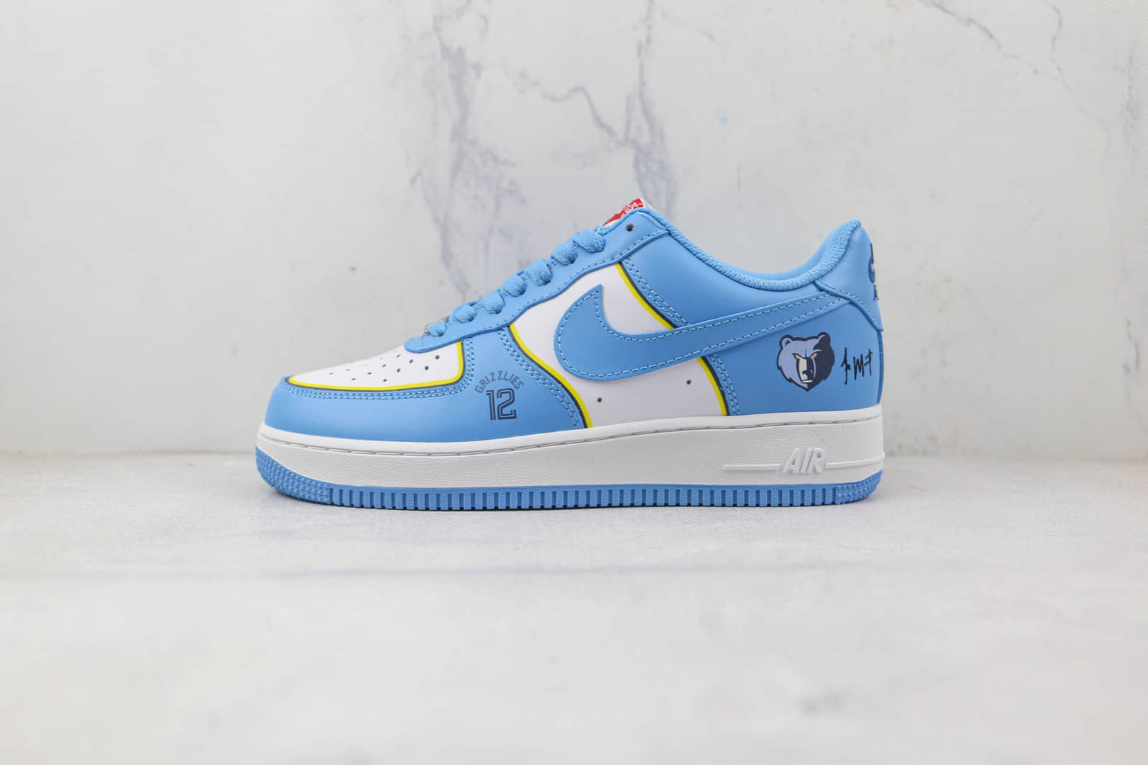 耐克Nike Air Force 1’07 Low纯原版本低帮空军一号NBA75周年限定灰熊队配色板鞋内置气垫 货号：BD8856-121