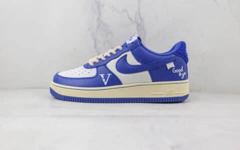 耐克Nike Air Force 1’07 Low纯原版本低帮空军一号Good Bye印花蓝色板鞋原楦头纸板打造 货号：DO5220-165