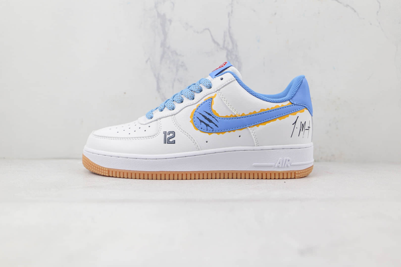 耐克Nike Air Force 1’07 Low纯原版本低帮空军一号孟菲斯灰熊队白蓝配色板鞋内置气垫 货号：NH1412-992