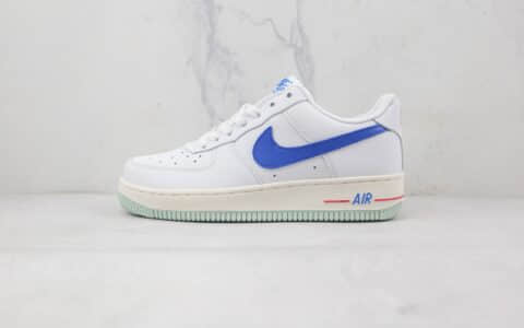 耐克Nike Air Force 1 07 Low纯原版本低帮空军一号纯白蓝钩板鞋内置气垫 货号：DX2660-100