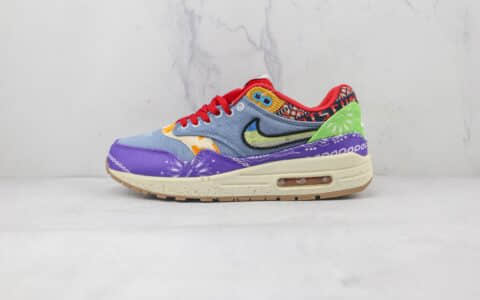 耐克Nike Air Max 1 OG纯原版本彩色涂鸦拼接Max1气垫鞋原楦头纸板打造 货号：DN1803-500