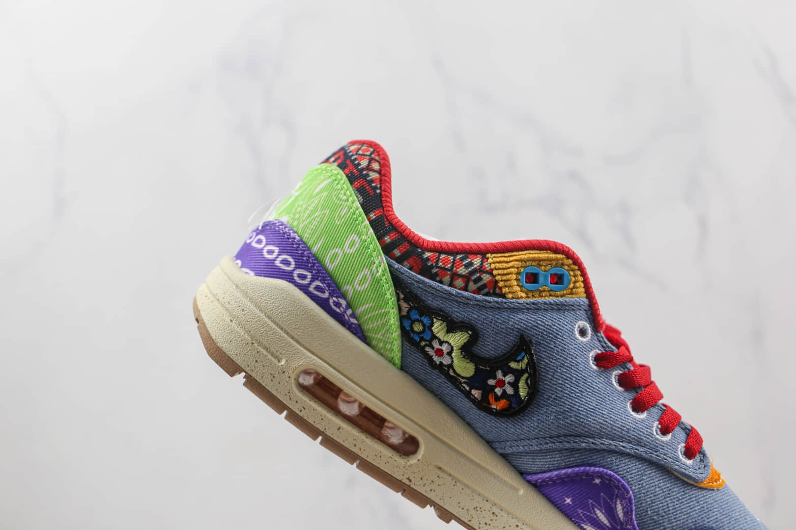 耐克Nike Air Max 1 OG纯原版本彩色涂鸦拼接Max1气垫鞋原楦头纸板打造 货号：DN1803-500