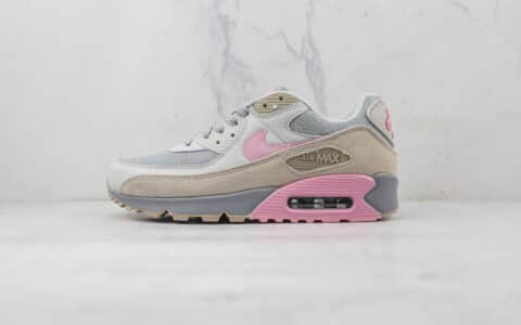 耐克Nike Air Max 90纯原版本粉钩灰麂皮Max气垫鞋原楦头纸板打造原盒原标 货号：CW7483-001