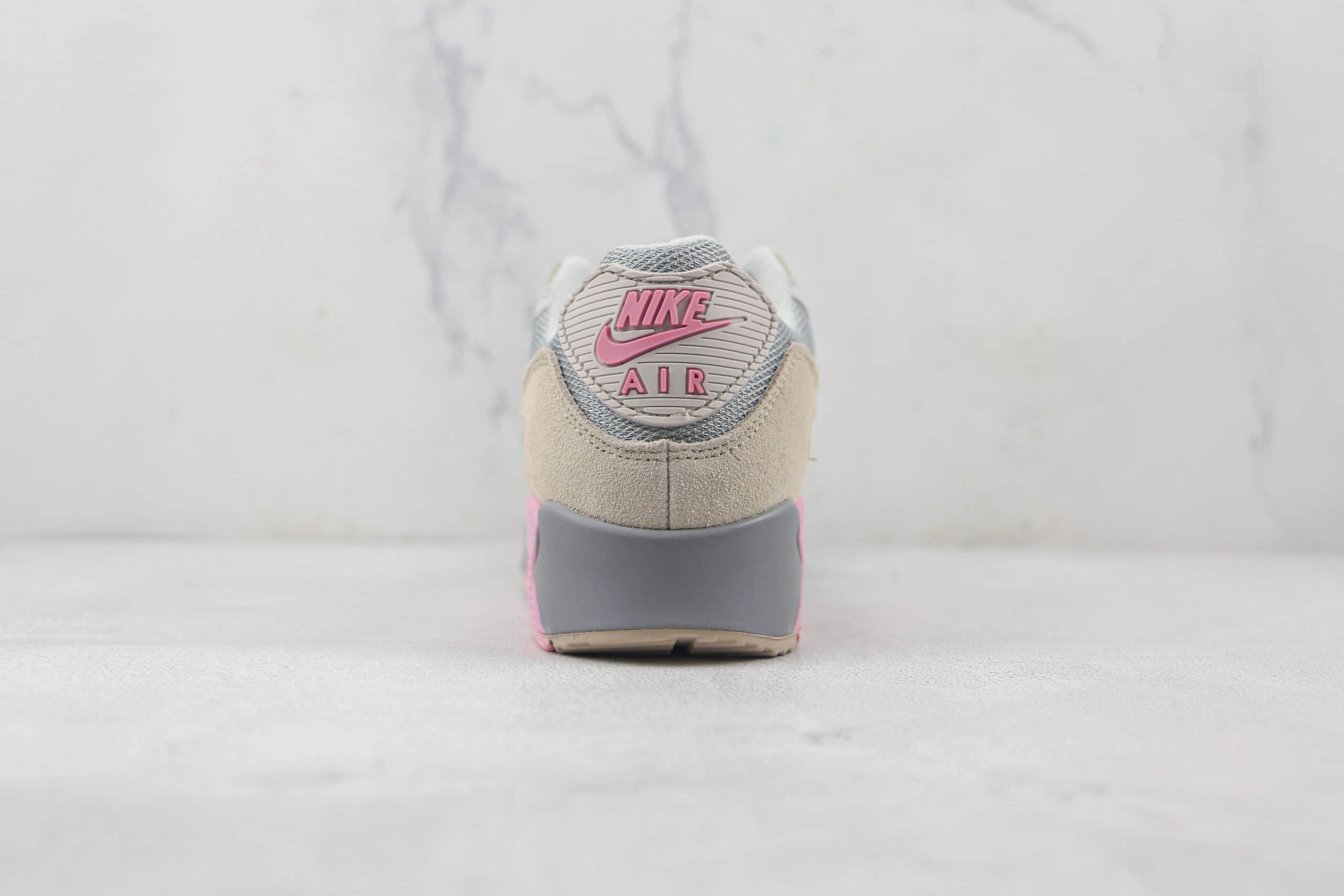 耐克Nike Air Max 90纯原版本粉钩灰麂皮Max气垫鞋原楦头纸板打造原盒原标 货号：CW7483-001