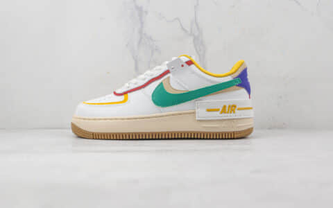 耐克Nike Air Force 1 Shadow纯原版本低帮空军一号拼接马卡龙配色板鞋原楦头纸板打造 货号：CI0919-118