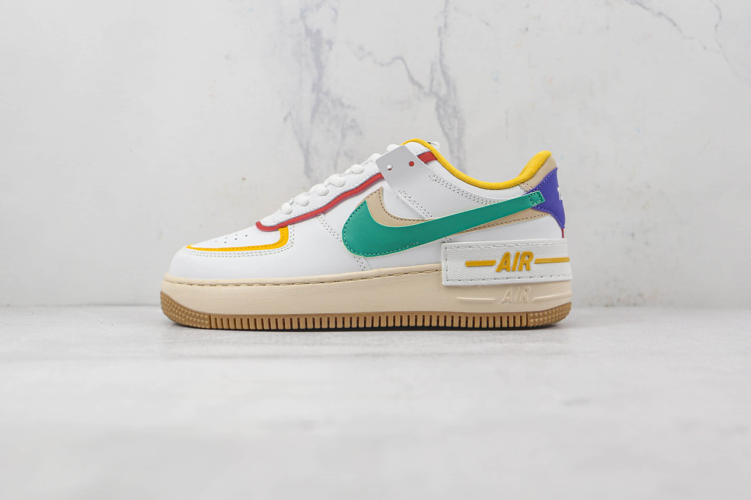 耐克Nike Air Force 1 Shadow纯原版本低帮空军一号拼接马卡龙配色板鞋原楦头纸板打造 货号：CI0919-118