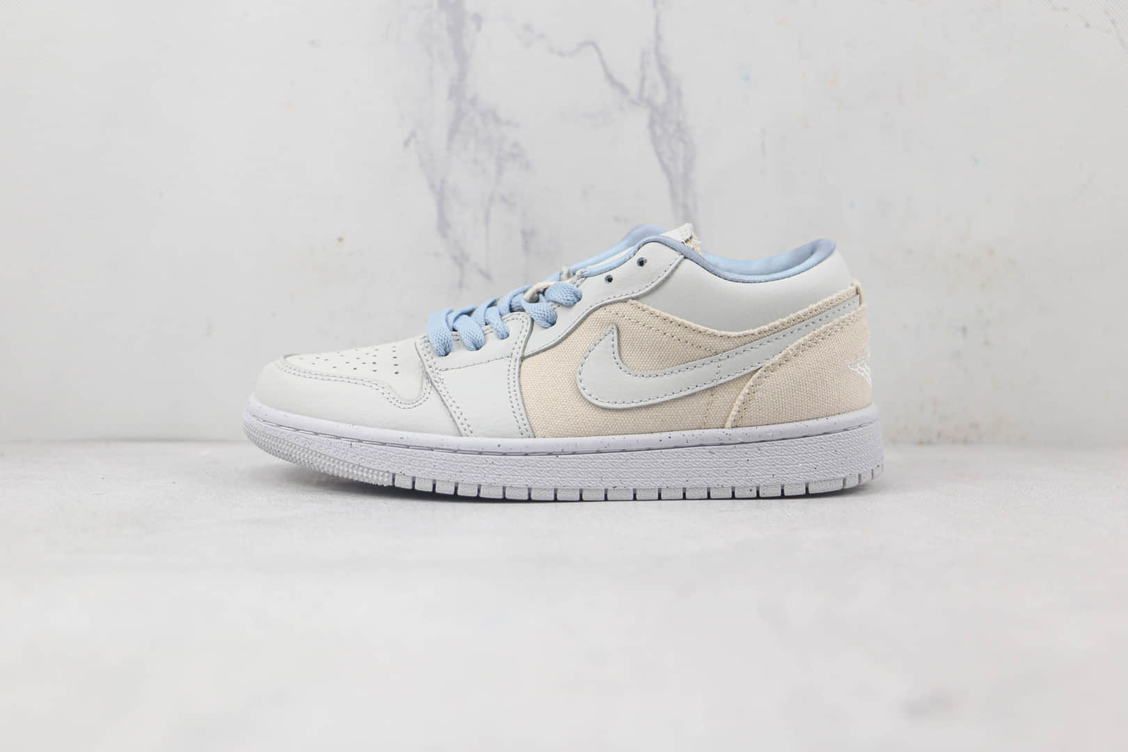 乔丹Air Jordan AJ1 Low纯原版本低帮AJ1灰蓝帆布配色板鞋原档案数据开发 货号：DQ4151-500