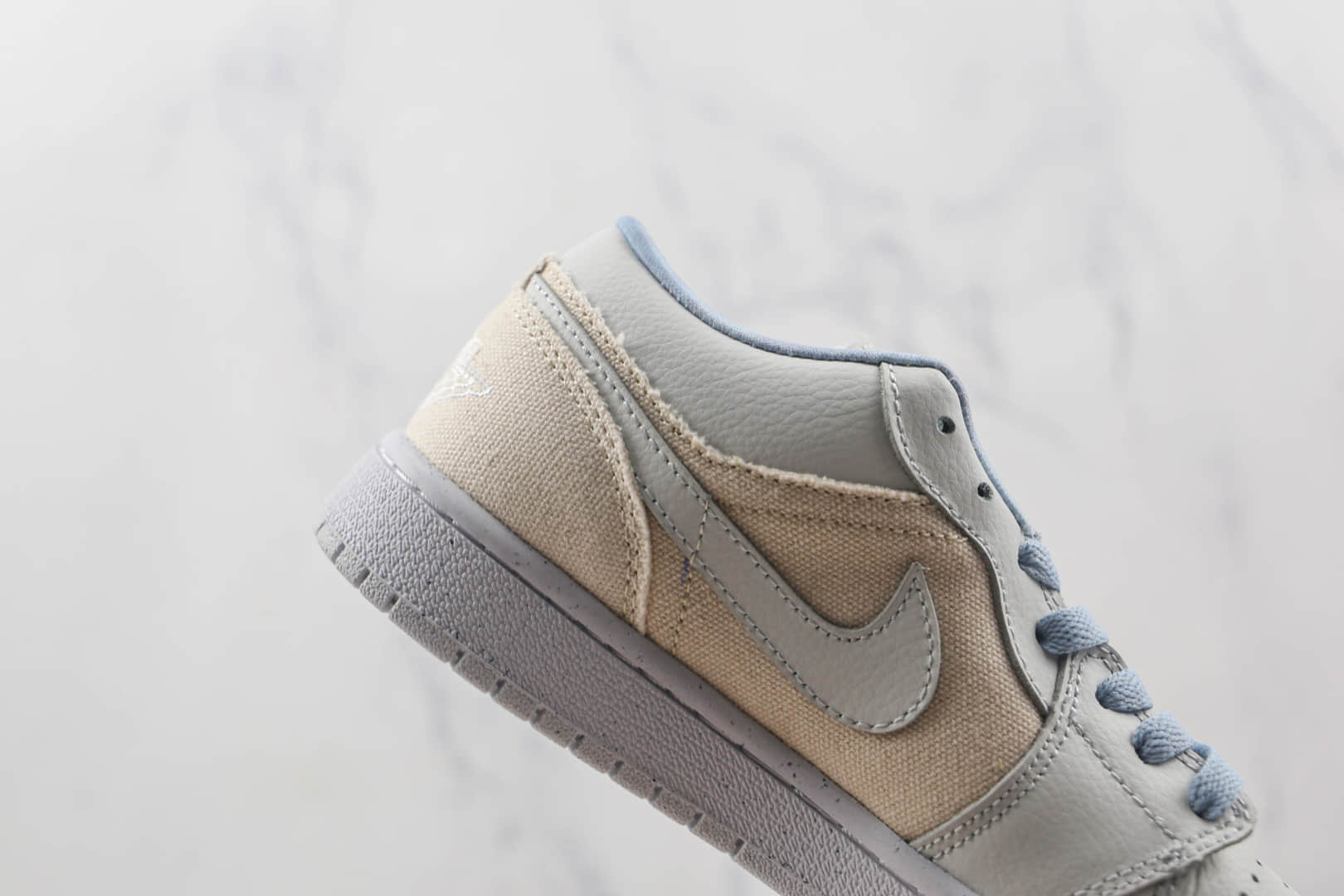 乔丹Air Jordan AJ1 Low纯原版本低帮AJ1灰蓝帆布配色板鞋原档案数据开发 货号：DQ4151-500
