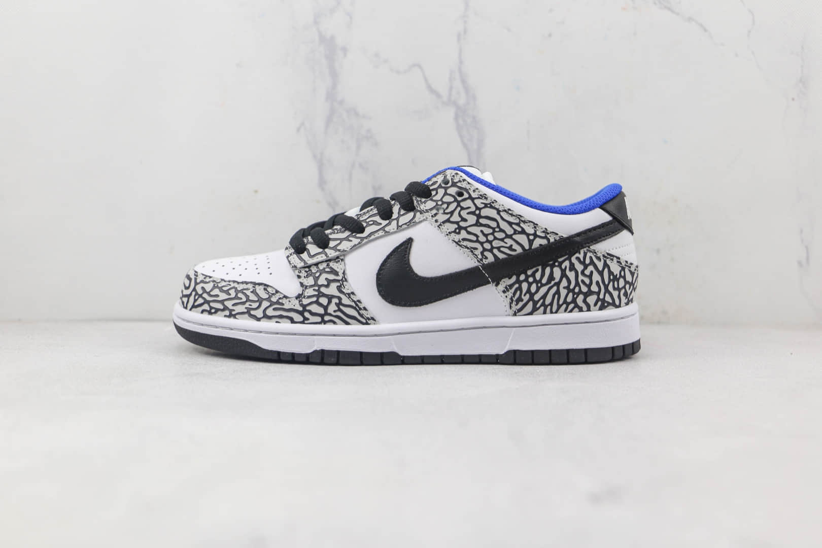 耐克Nike SB Dunk Low Warriors纯原版本低帮SB DUNK爆裂纹白蓝色板鞋内置气垫 货号：304295-001