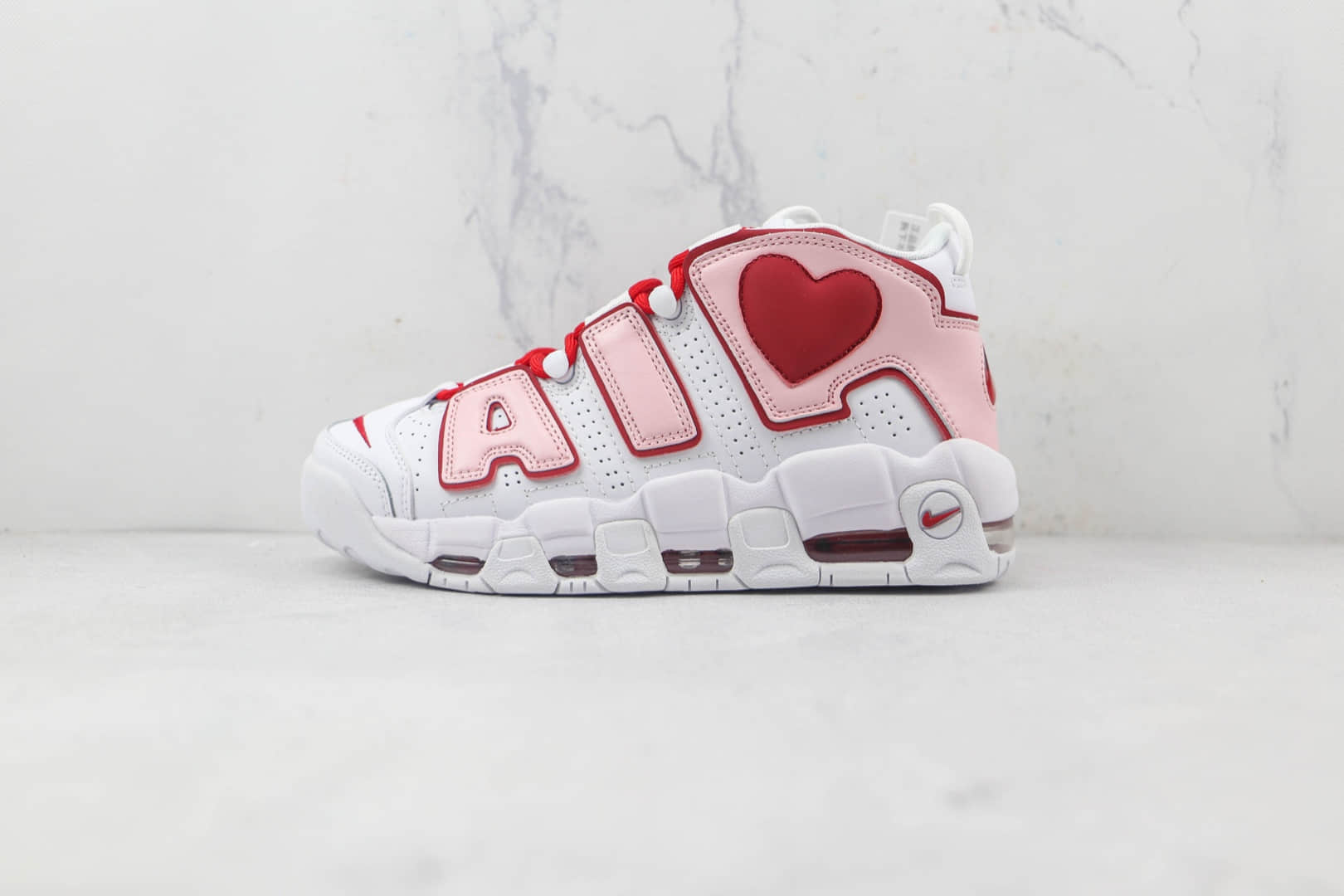 耐克Nike Air More Uptempo 96 Cool Grey Midnight Navy纯原版本皮蓬粉白爱心篮球鞋原楦头纸板打造 货号：921948-102