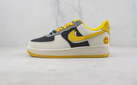 耐克Nike Air Force 1 07 Low莆田纯原复刻版本低帮空军一号笑脸白黄双钩配色板鞋内置气垫 货号：AF1234-004