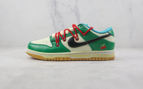 耐克Nike SB Dunk Low Cherry莆田纯原复刻版本低帮SB DUNK白绿抽绳樱桃配色板鞋原楦头纸板打造 货号：DH0952-100