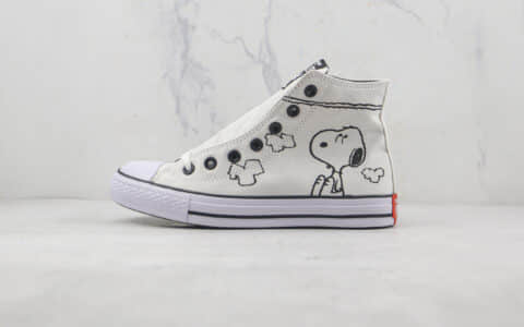 匡威Converse x Peanuts联名款公司级版本动漫白高硫化帆布鞋原鞋开模 货号：A01872C