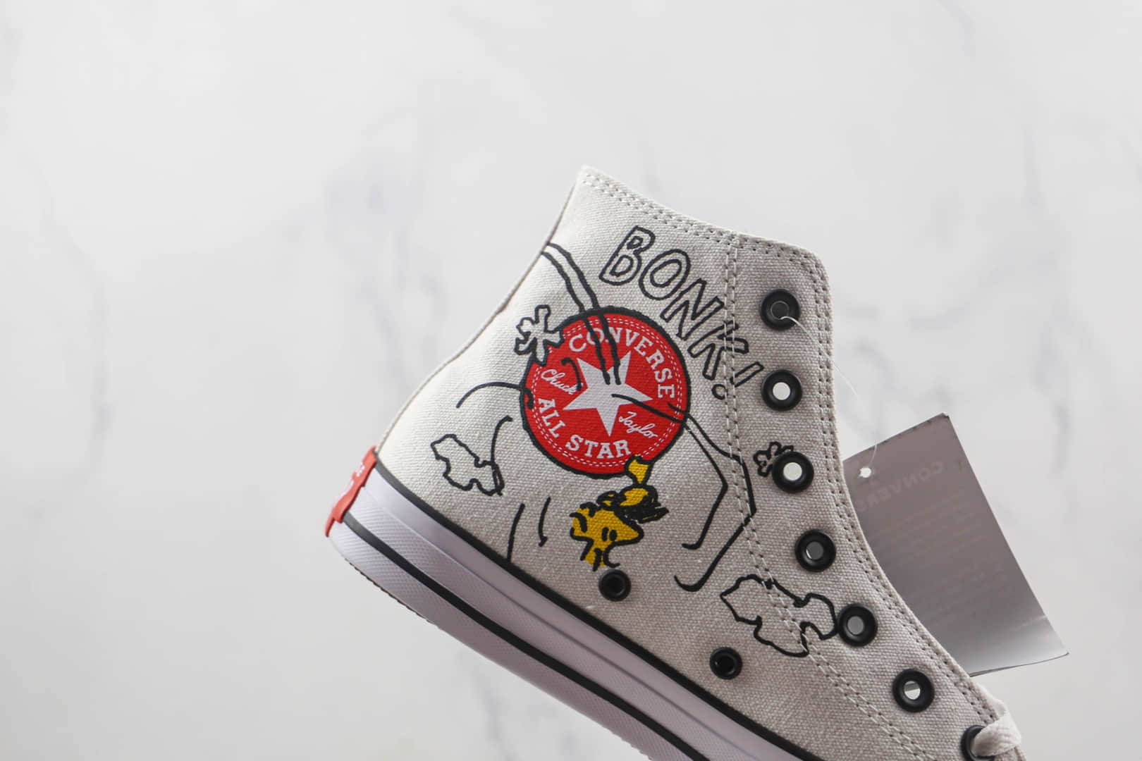 匡威Converse x Peanuts联名款公司级版本动漫白高硫化帆布鞋原鞋开模 货号：A01872C
