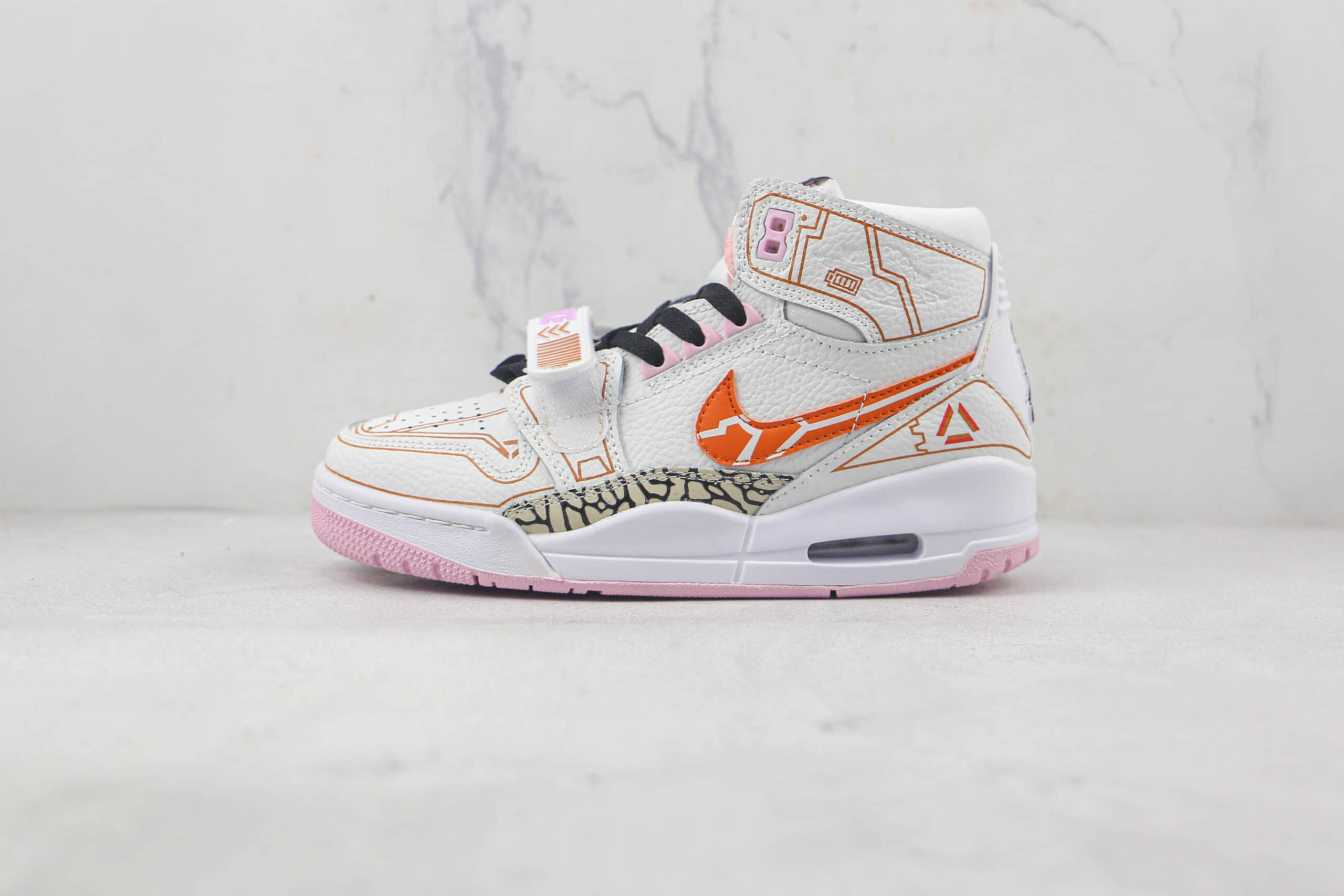 乔丹Air Jordan Legacy 312莆田纯原复刻天花板AJ312高帮白粉橙钩篮球鞋原楦头纸板打造 货号：AT4040-106
