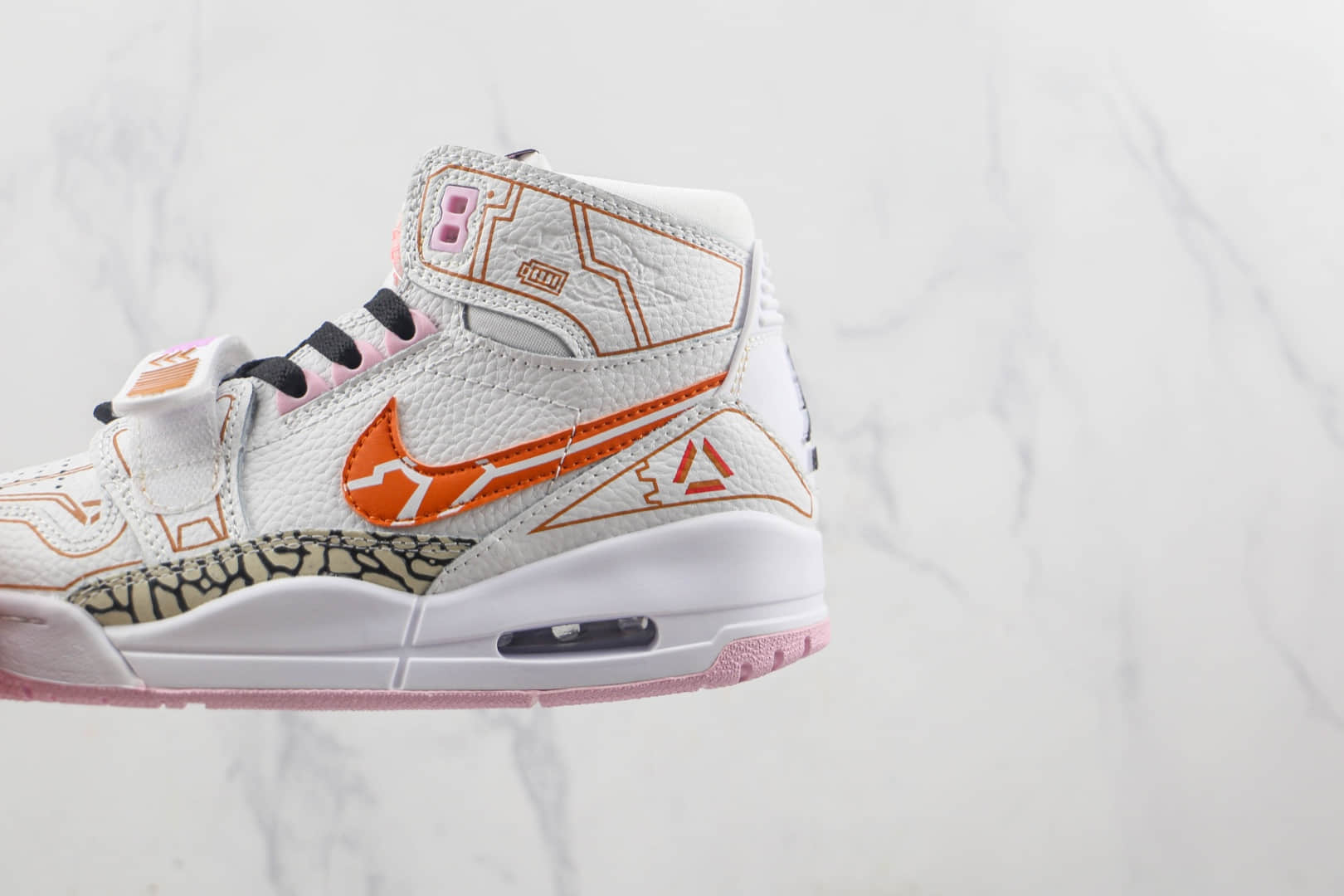 乔丹Air Jordan Legacy 312莆田纯原复刻天花板AJ312高帮白粉橙钩篮球鞋原楦头纸板打造 货号：AT4040-106