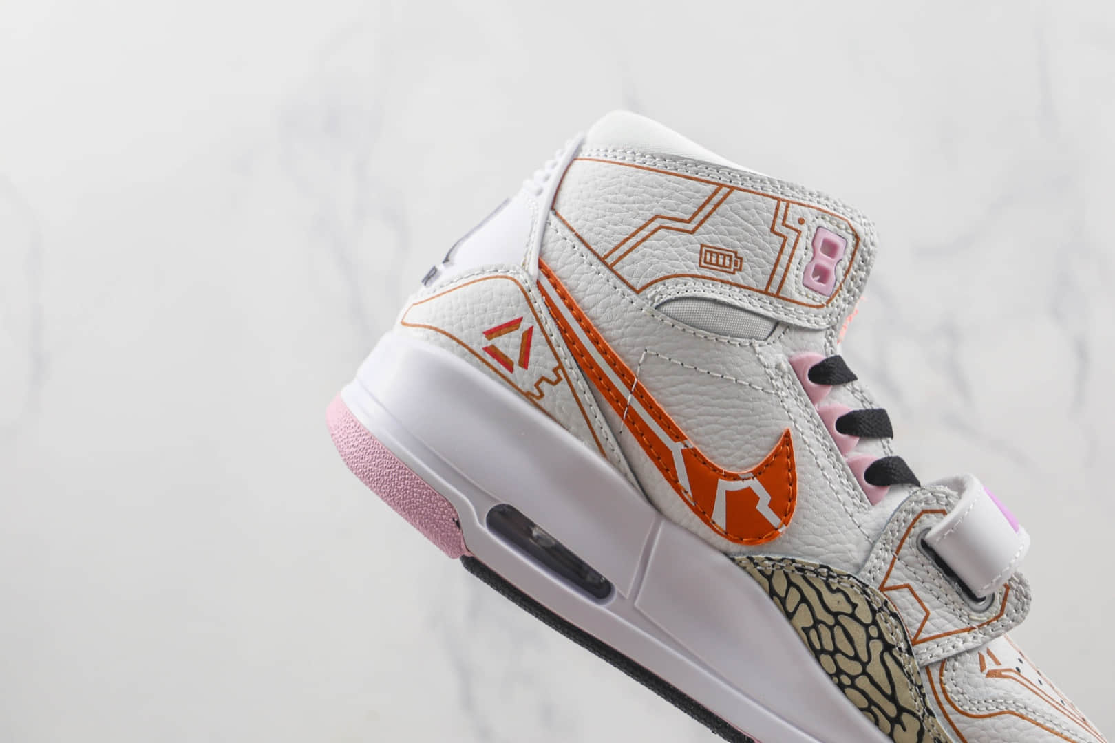 乔丹Air Jordan Legacy 312莆田纯原复刻天花板AJ312高帮白粉橙钩篮球鞋原楦头纸板打造 货号：AT4040-106