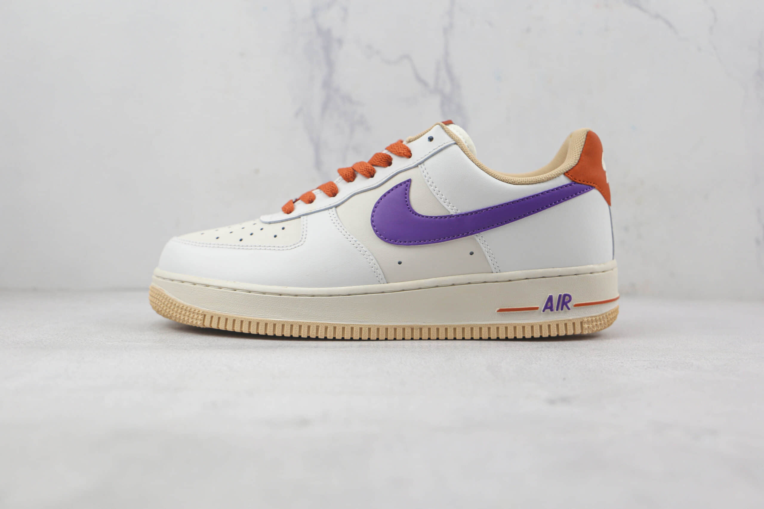 耐克Nike Air Force 1’07 Low莆田纯原复刻天花板空军一号橙尾紫钩板鞋内置气垫 货号：CW3388-205