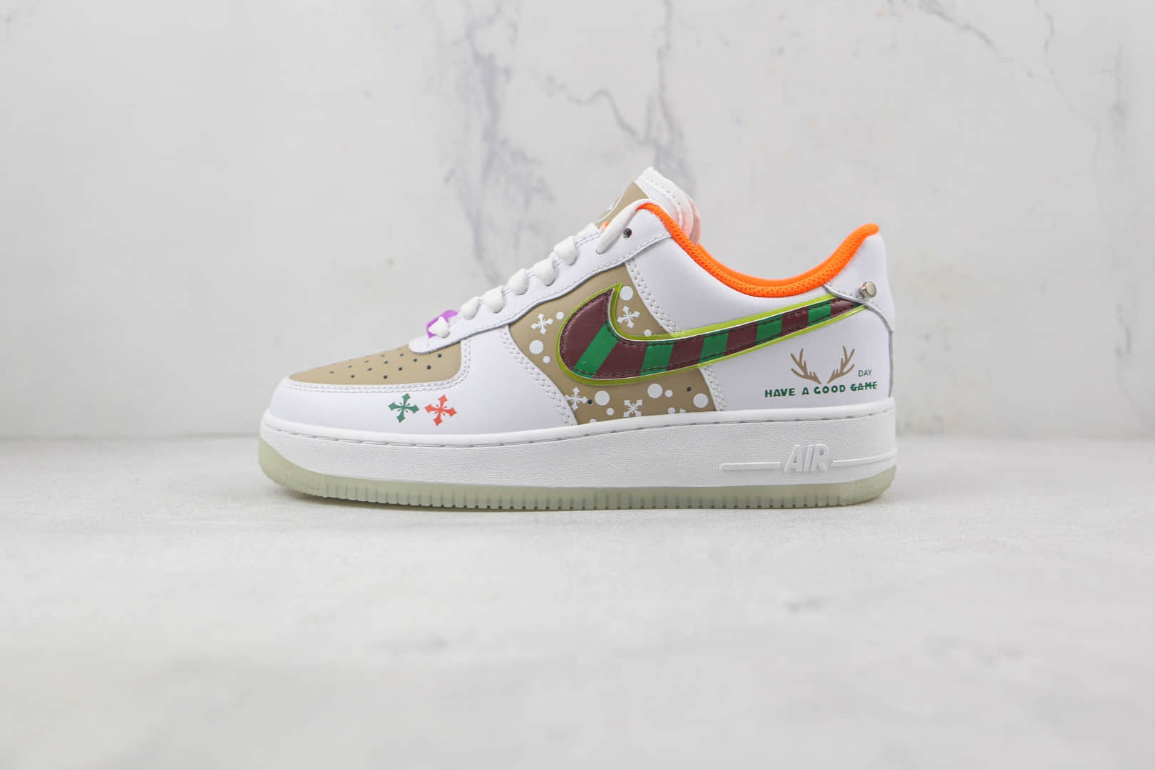 耐克Nike Air Force 1 07 Low莆田纯原复刻低帮空军一号鹿角换尾配色板鞋内置气垫 货号：DO2333-101