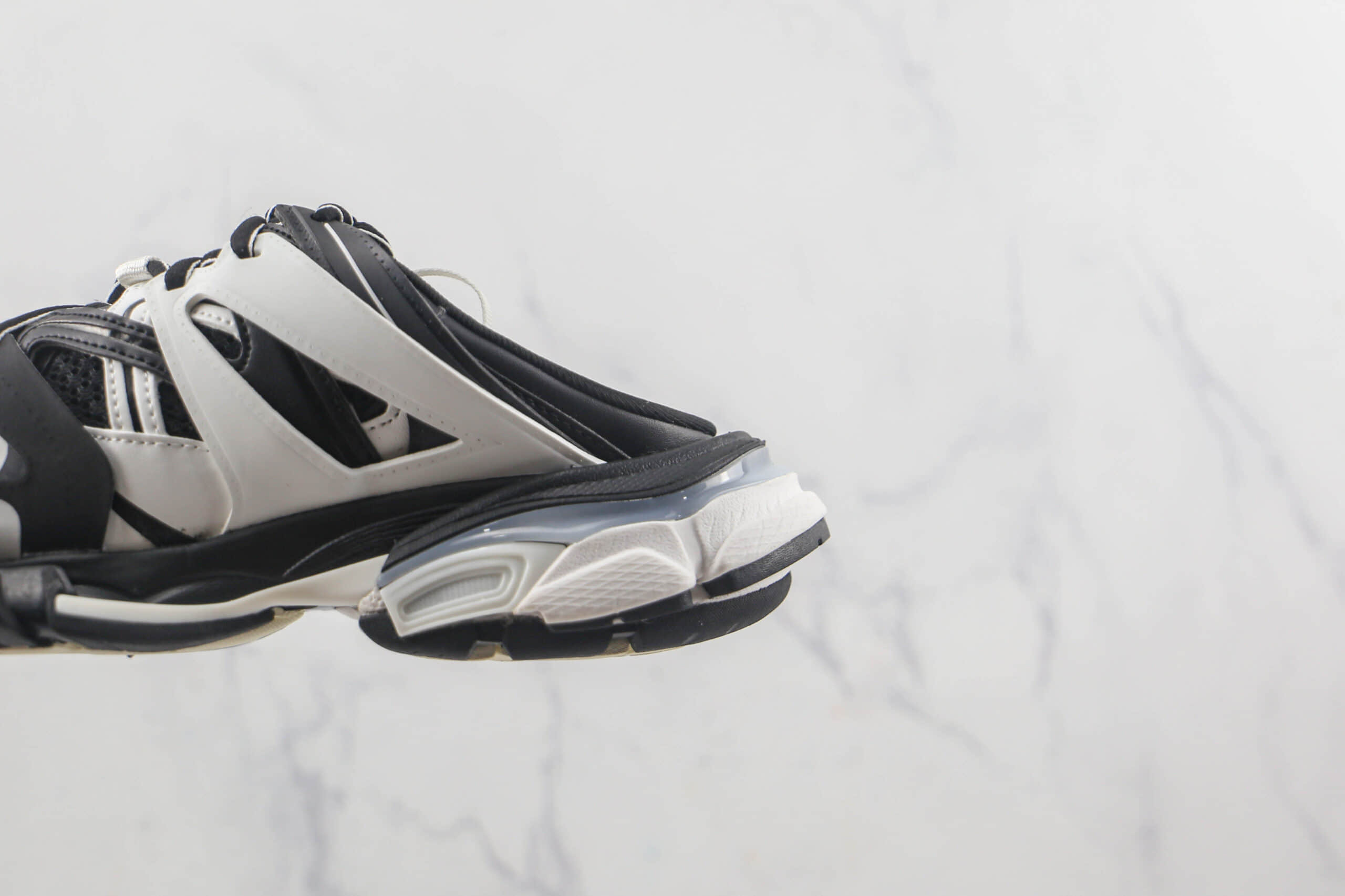 巴黎世家Balenciaga Sneaker Tess s.Gomma MAILLE WHITE ORANGE莞产顶级版本巴黎世家3.0半托黑白色老爹鞋原档案数据开发