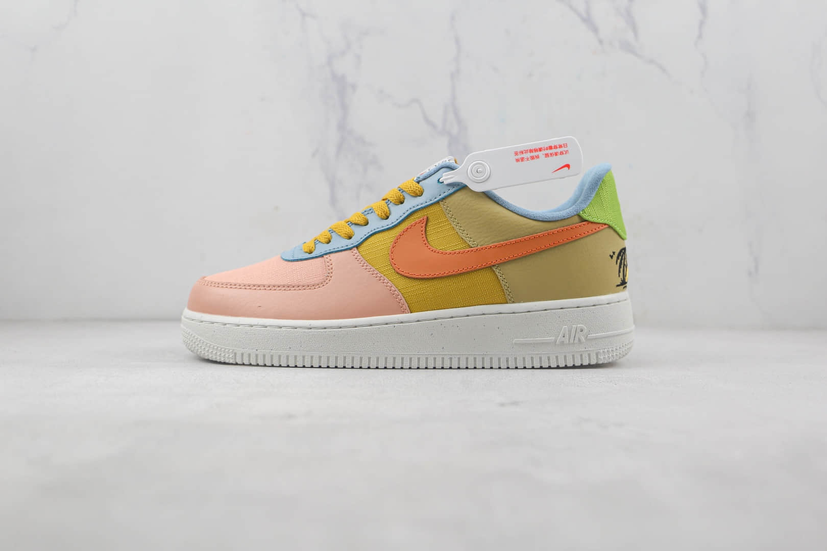 耐克Nike Air Force 1 07 Low莆田纯原复刻低帮空军一号太阳俱乐部配色板鞋内置气垫 货号：DQ4531-700