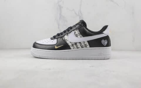 耐克Nike Air Force 1 Fontanka纯原复刻低帮空军一号针织爱心黑白色板鞋原鞋开模 货号：CZ0270-001