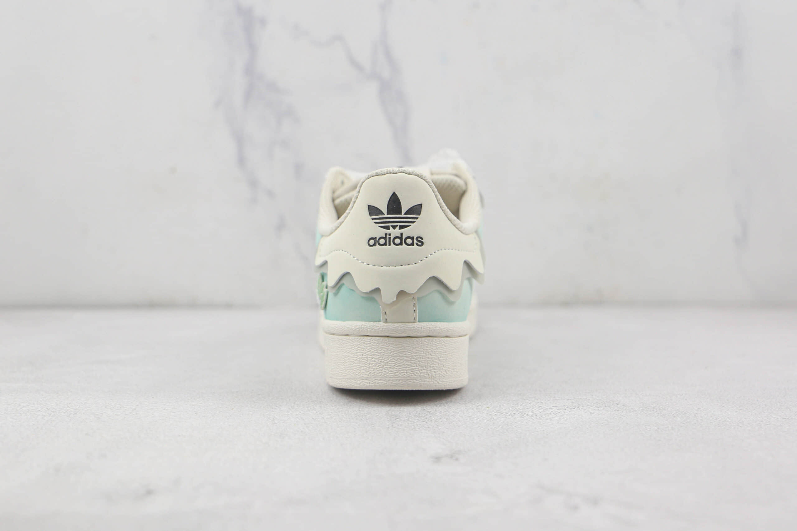 阿迪达斯adidas Originals Superstar Sail Green Lace莆田纯原复刻三叶草贝壳头米白绿花边雪糕丝带配色板鞋原楦头纸板打造 货号：GW4441